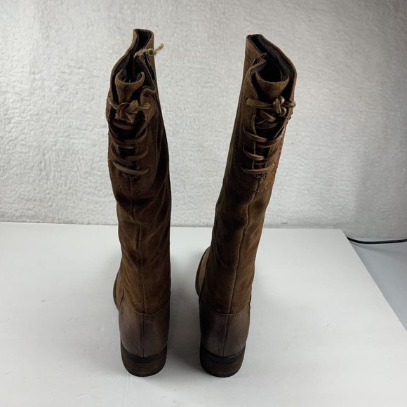 Born Hayden BR0027026 Knee High Boots Womens Sz 6M Rust Tobacco Distressed S0342 - Picture 4 of 7